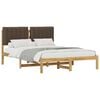 vidaXL Bedframe met gestoffeerd hoofdbord Whitewash en taupe