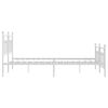 vidaXL Bedframe met hoofd- en voeteneinde metaal wit 183x213 cm
