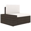 vidaXL 10-delige Loungeset poly rattan bruin