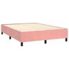 vidaXL Boxspring met matras en LED fluweel roze 140x190 cm