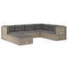 vidaXL 8-delige Loungeset met kussens poly rattan grijs