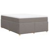 vidaXL Boxspring met matras stof taupe 160x200 cm