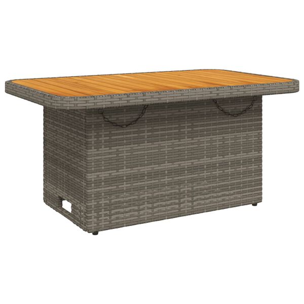 vidaXL 3-delige Loungeset met kussens poly rattan grijs