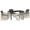 vidaXL Tuin eettafelset 5 pcs Lichtgrijs poly rattan