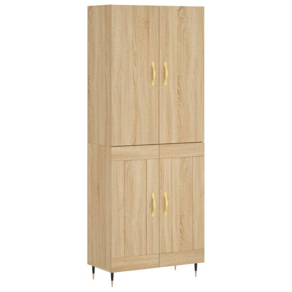 vidaXL Hoge kast 69,5x34x180 cm bewerkt hout sonoma eikenkleurig