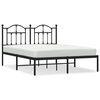 vidaXL Bedframe met hoofdbord metaal zwart 150x200 cm