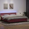 vidaXL Boxspring met matras en LED fluweel roze 180x220 cm