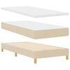 vidaXL Boxspringbed met matras met hoofdeinde Cr&egrave;me 100 x 200 cm Stof
