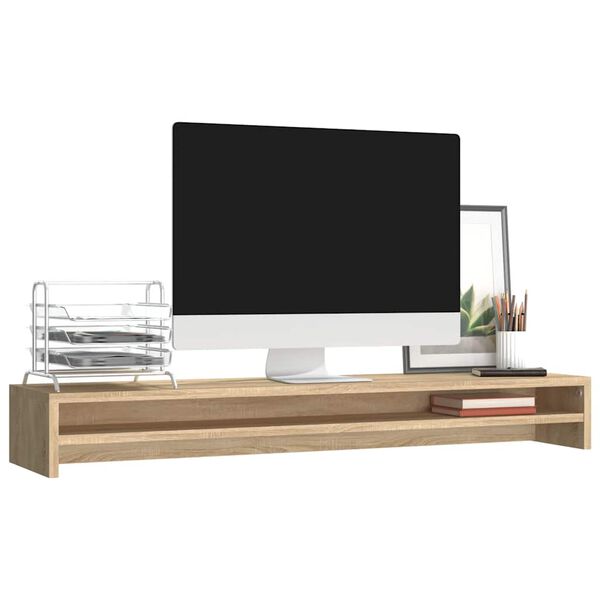 vidaXL Monitorstandaard 100x24x13 cm bewerkt hout sonoma eikenkleurig