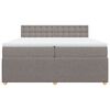 vidaXL Boxspring met matras stof taupe 200x200 cm