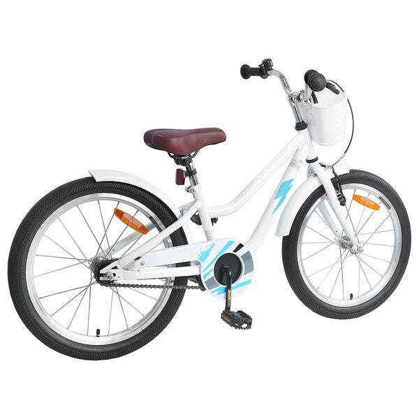 vidaXL Kinderfiets 18 Inch voor 5-7 jaar Wit