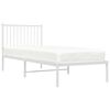 vidaXL Bedframe met hoofdbord metaal wit 80x200 cm