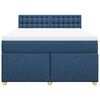 vidaXL Boxspring met matras stof blauw 140x190 cm