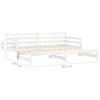 vidaXL Slaapbank uitschuifbaar massief grenenhout wit 2x(90x200) cm