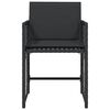 vidaXL Tuinstoelen 4 st met kussens poly rattan zwart