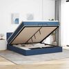 vidaXL Ottoman bed met matras 200x200 cm stof blauw
