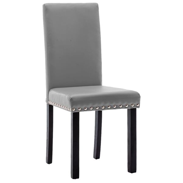 vidaXL Eetkamerstoelen 2 st PVC grijs