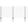 vidaXL gaashek met palen 10 x 1 m PVC-Coated Staal Grijs Mesh