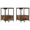 vidaXL Nachtkastje 2 st Gerookt eiken 42 x 41 x 56 cm Bewerkt hout