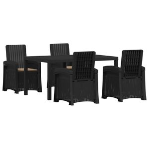 vidaXL Tuin eettafelset 5 st Antracietkleurig en taupe PP