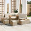 vidaXL Tuinbankenset 9 pcs Beige poly rattan