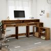 vidaXL Bureau met LED-verlichting 200x104x91 cm bewerkt hout oud hout