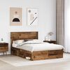 vidaXL Bedframe met hoofdeinde Oudhout 140 x 190 cm Massief grenenhout