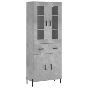 vidaXL Hoge kast 69,5x34x180 cm bewerkt hout betongrijs