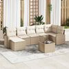 vidaXL Tuin Sofa Set met kussen 8 pcs Beige Poly riet