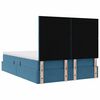 vidaXL Opbergbed met LED met matras Donkerblauw 140 x 190 cm Fluweel