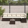 vidaXL Tuin Sofa Set met kussen 7 pcs Bruin poly rattan