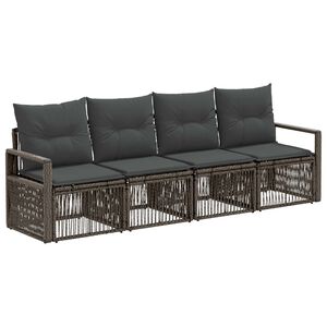 vidaXL Tuinbankenset 4 st Grijs poly rattan
