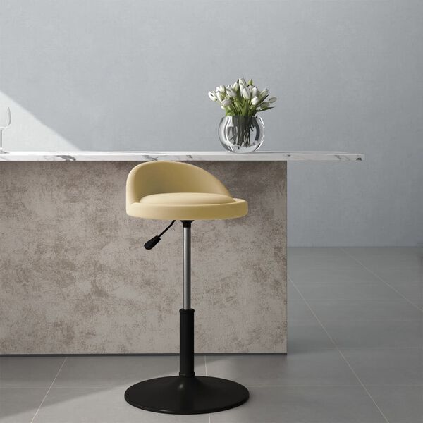 vidaXL Eetkamerstoel draaibaar fluweel cr&egrave;mekleurig