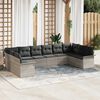 vidaXL Tuin Sofa Set met opslag 10 pcs Lichtgrijs poly rattan