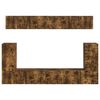 vidaXL Tv-meubelset Wandgemonteerd 5 pcs Gerookt eiken Bewerkt hout