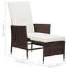 vidaXL 3-delige Loungeset met kussens poly rattan bruin
