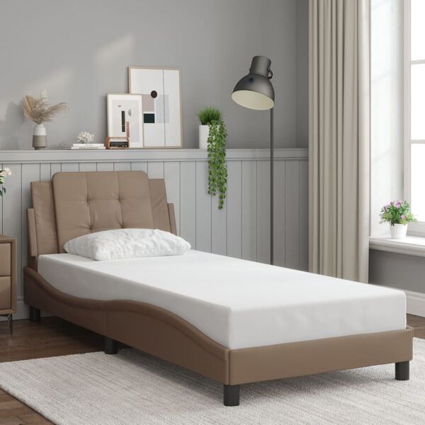 vidaXL Bedframe met LED zonder matras "Zadar" cappuccino 80x200 cm