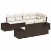 vidaXL Tuin Sofa Set met kussen 7 pcs Bruin en cr&egrave;me Poly riet