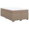 vidaXL Boxspring met matras kunstleer cappuccinokleurig 120x200 cm