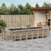 vidaXL 17-delige Tuinset met kussens poly rattan gemengd beige