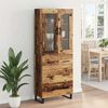vidaXL Hoge kast met lade 2 pcs Oud Hout Bewerkt hout