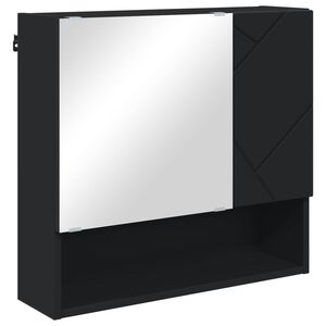 vidaXL Spiegelkast Zwart 59 x 17 x 55 cm Bewerkt hout