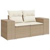 vidaXL 5-delige Loungeset met kussens poly rattan en acaciahout beige