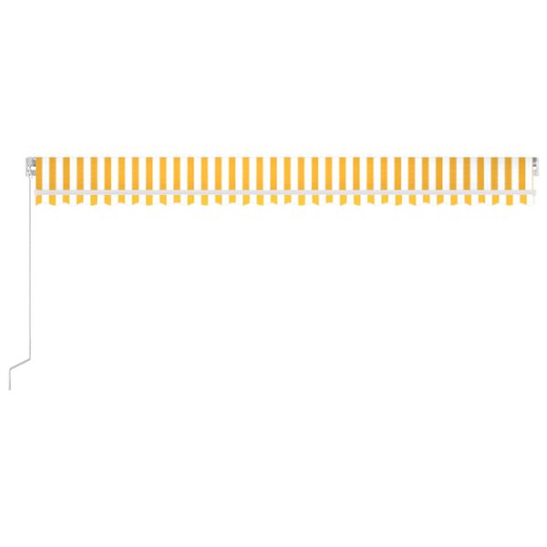 vidaXL Luifel handmatig uittrekbaar 600x350 cm geel en wit