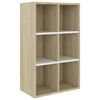 vidaXL Boekenkast/dressoir 66x30x98 cm bewerkt hout wit sonoma eiken