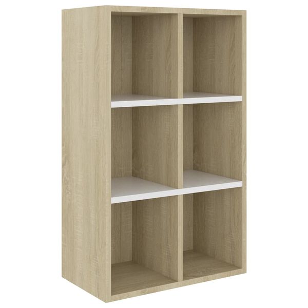 vidaXL Boekenkast/dressoir 66x30x98 cm bewerkt hout wit sonoma eiken