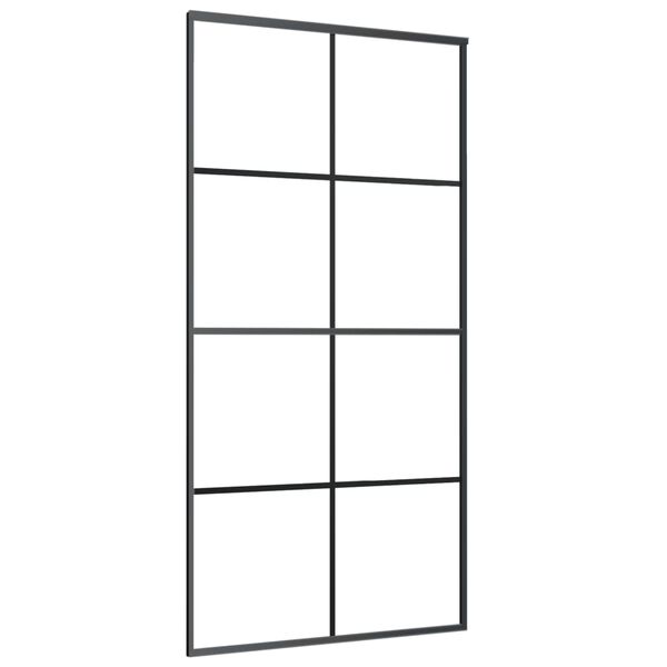 vidaXL Schuifdeur 102,5x205 cm ESG-glas en aluminium zwart