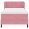 vidaXL Boxspringbed met matras met hoofdeinde Roze 90 x 200 cm Fluweel