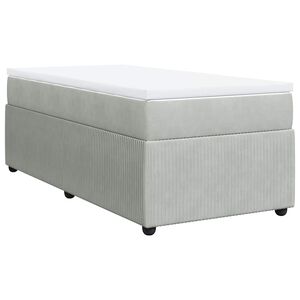 vidaXL Boxspring met matras fluweel lichtgrijs 80x200 cm