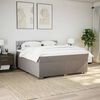 vidaXL Boxspring met matras stof taupe 180x200 cm